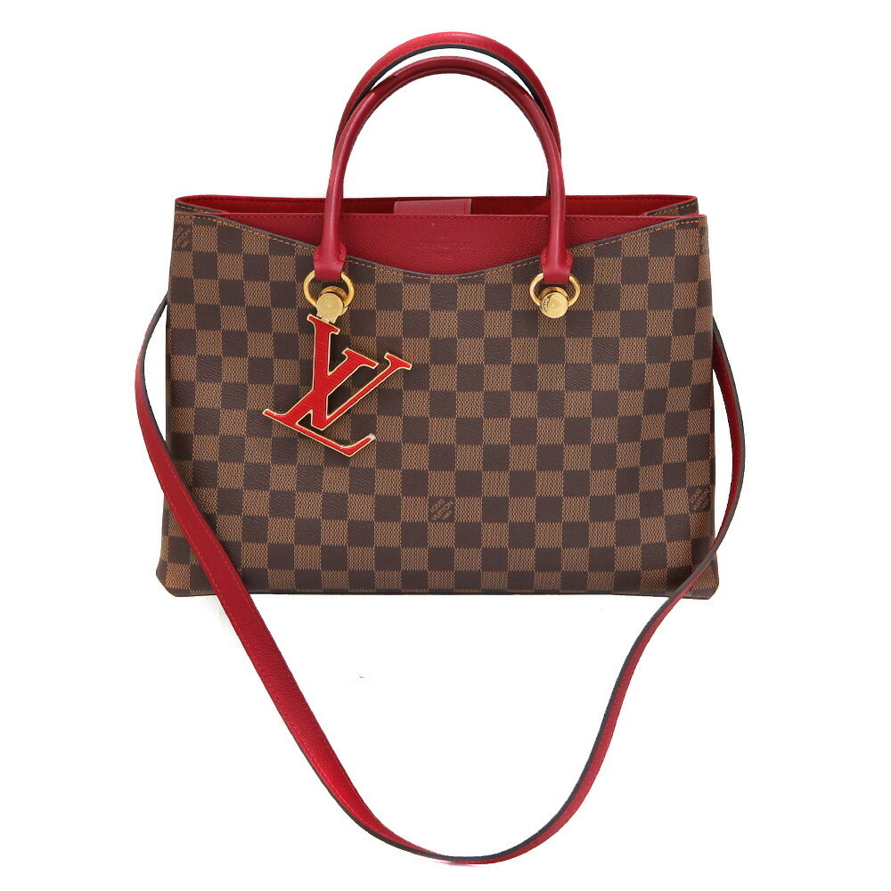 Louis Vuitton LV Riverside Damier Brown Red Leather